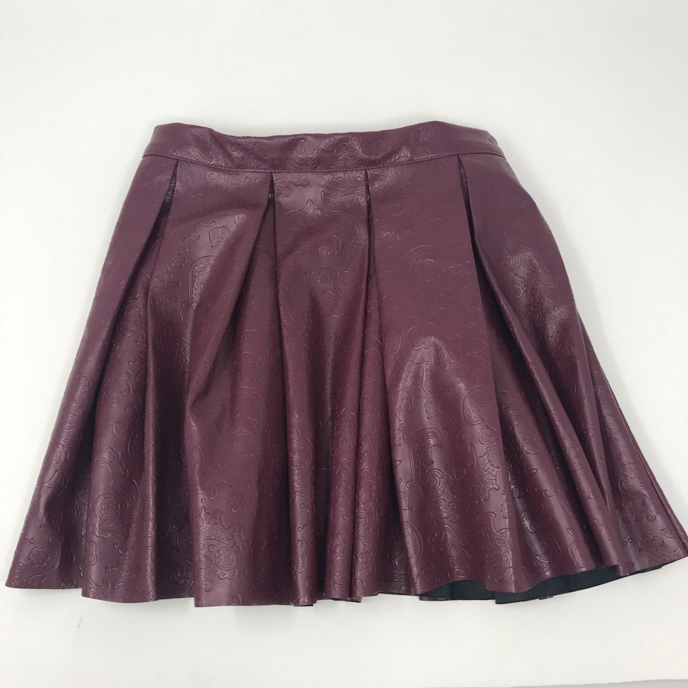American Girl Maroon Faux Leather Skirt sz 8